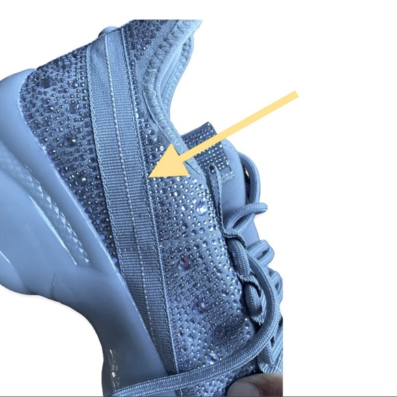 Steve Madden Blue Athletic Shoes Maxima Glam Boyfriend Sneakers Rhinestones 7.5 - Picture 6 of 13